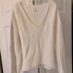 H&M white knit sweater